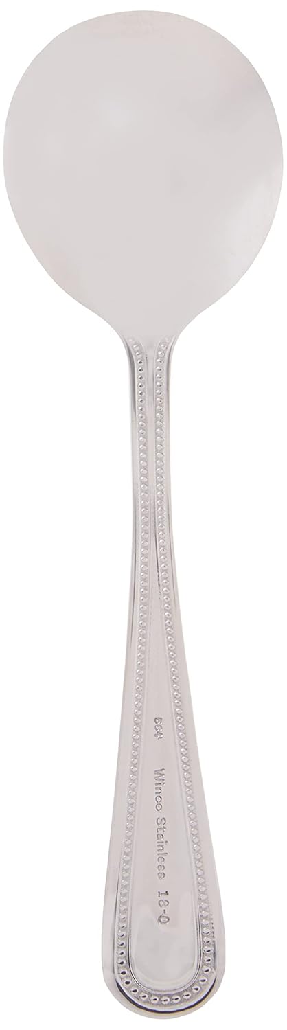Winco 12-Piece Dots Bouillon Spoon Set  18-0 Stainless Steel Silver