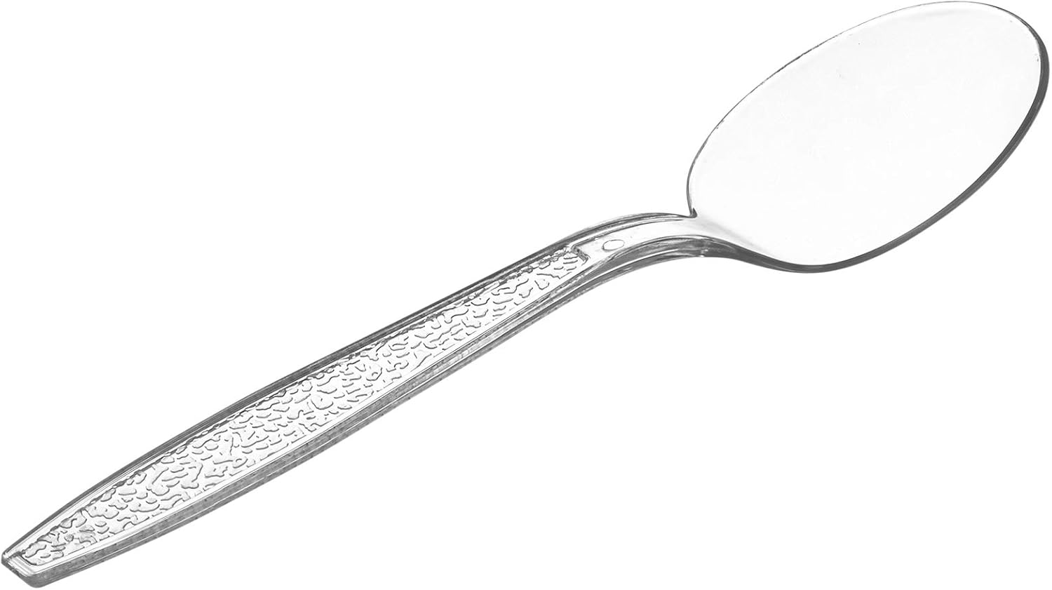 Comfy Package [Pack of 300] Heavyweight Disposable Clear Plastic Soup Spoons - Engraved Design