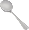 Winco 12 Pack Round Soup/Bouillon Spoons Stainless Steel  Pearl Collection