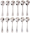Winco 12-Piece Dots Bouillon Spoon Set  18-0 Stainless Steel Silver