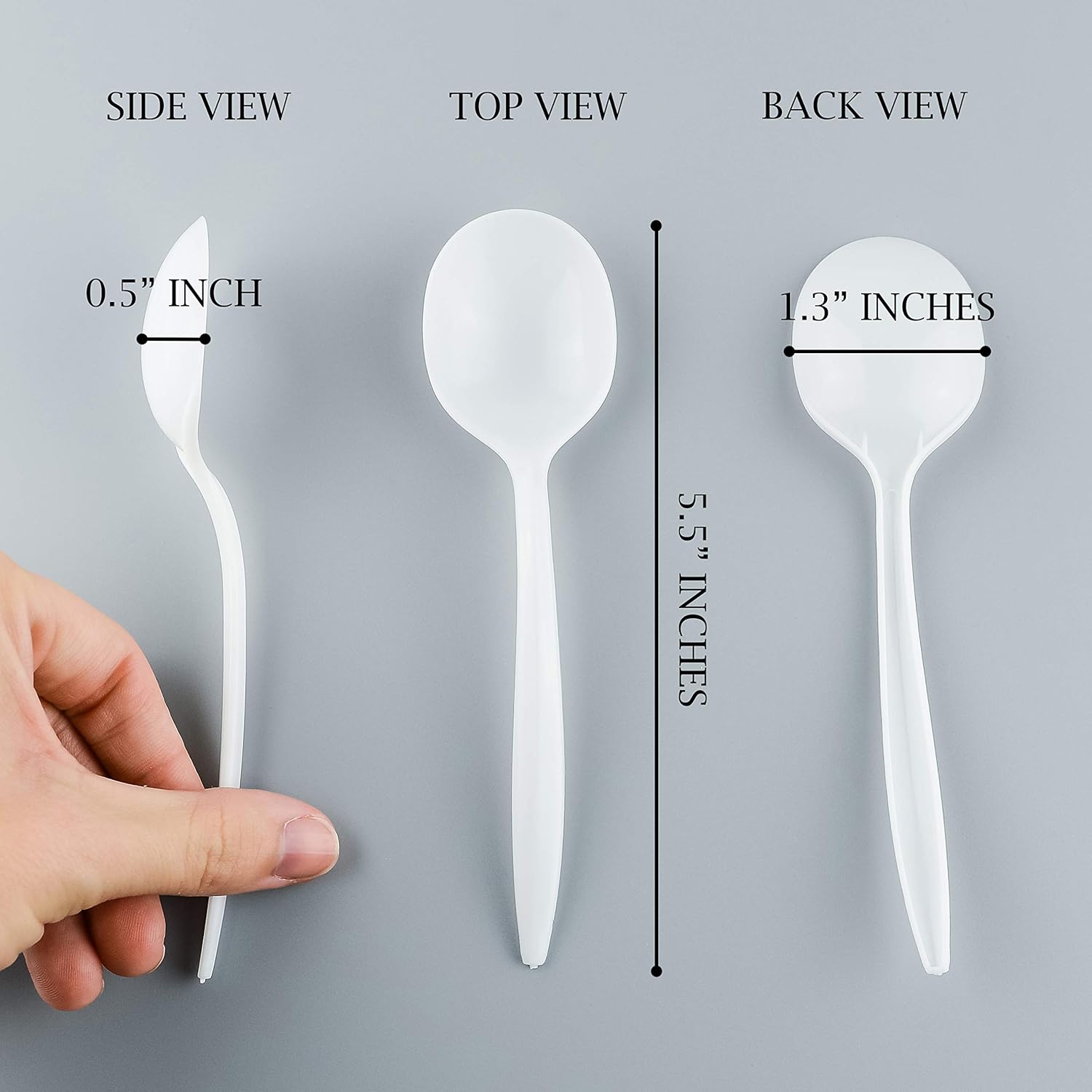 Plasticpro Cutlery Plastic Soup Spoons Medium Weight Disposable Silverware (White 1000 Soup Spoons)