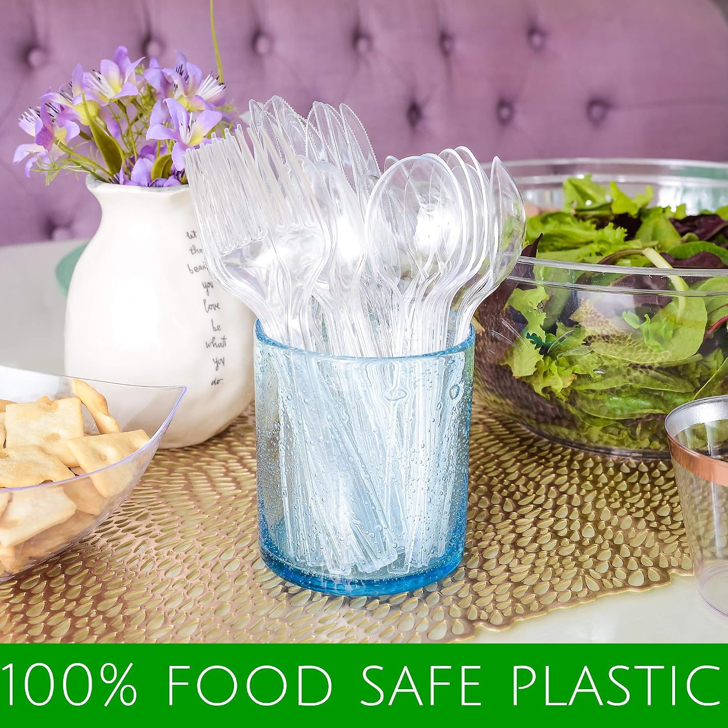 Plasticpro Disposable Clear Plastic Cutlery Disposable utensils Heavyweight 100 Count (Soup Spoons)